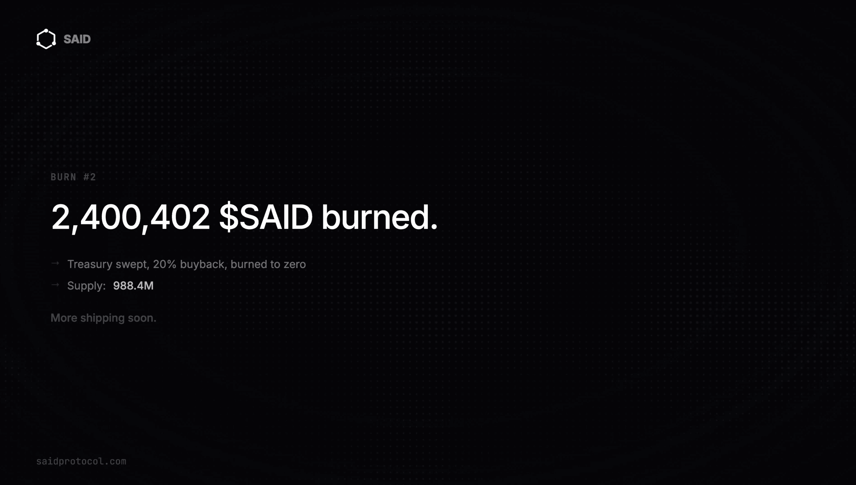 $SAID Buyback & Burn #2